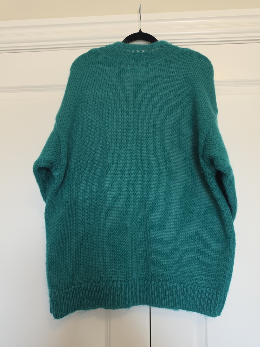 WOODWARD’S WOMEN’S OVERSIZED TEAL MOHAIR BLEND KNIT SWEATER L - Picture 5 of 5